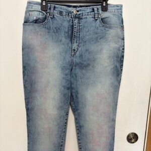GLORIA VANDERBILT WOMENS AMANDA SPLASH OF PINK JEANS. SZ. 14 NEVER WORN!